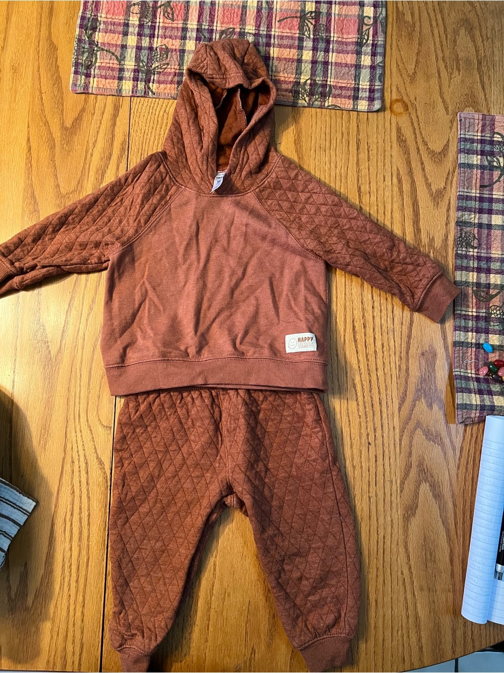 Carter’s Rust Hoodie & Jogger Set - Cozy Boy Toddler Outfit, GUZ, Size 18 months